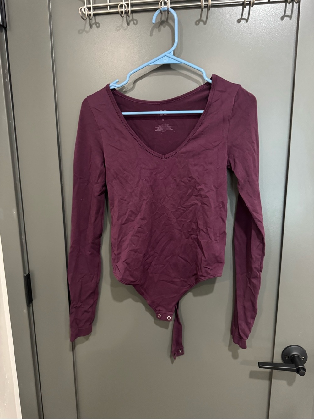 SO Long Sleeve V-Neck Bodysuit - Plum